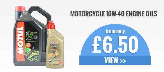 10w-40 motorcycle engine oils from Â£6.50